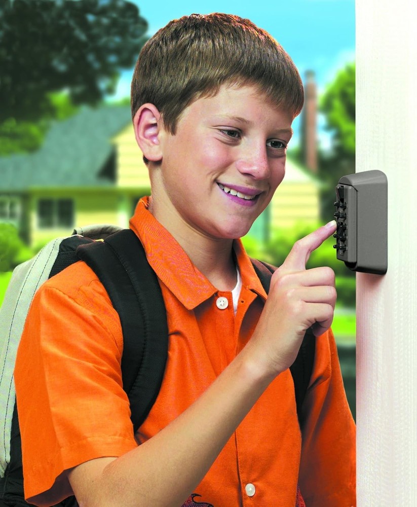 Titanium Gray 2 Key Combination Lock Safe For Wall Mount Key Storage