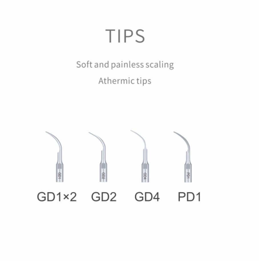 5/pk Dental Ultrasonic Piezo Scaler Tips Kit GD1 GD2 GD4 PD1 Fit DTE NSK Satalec
