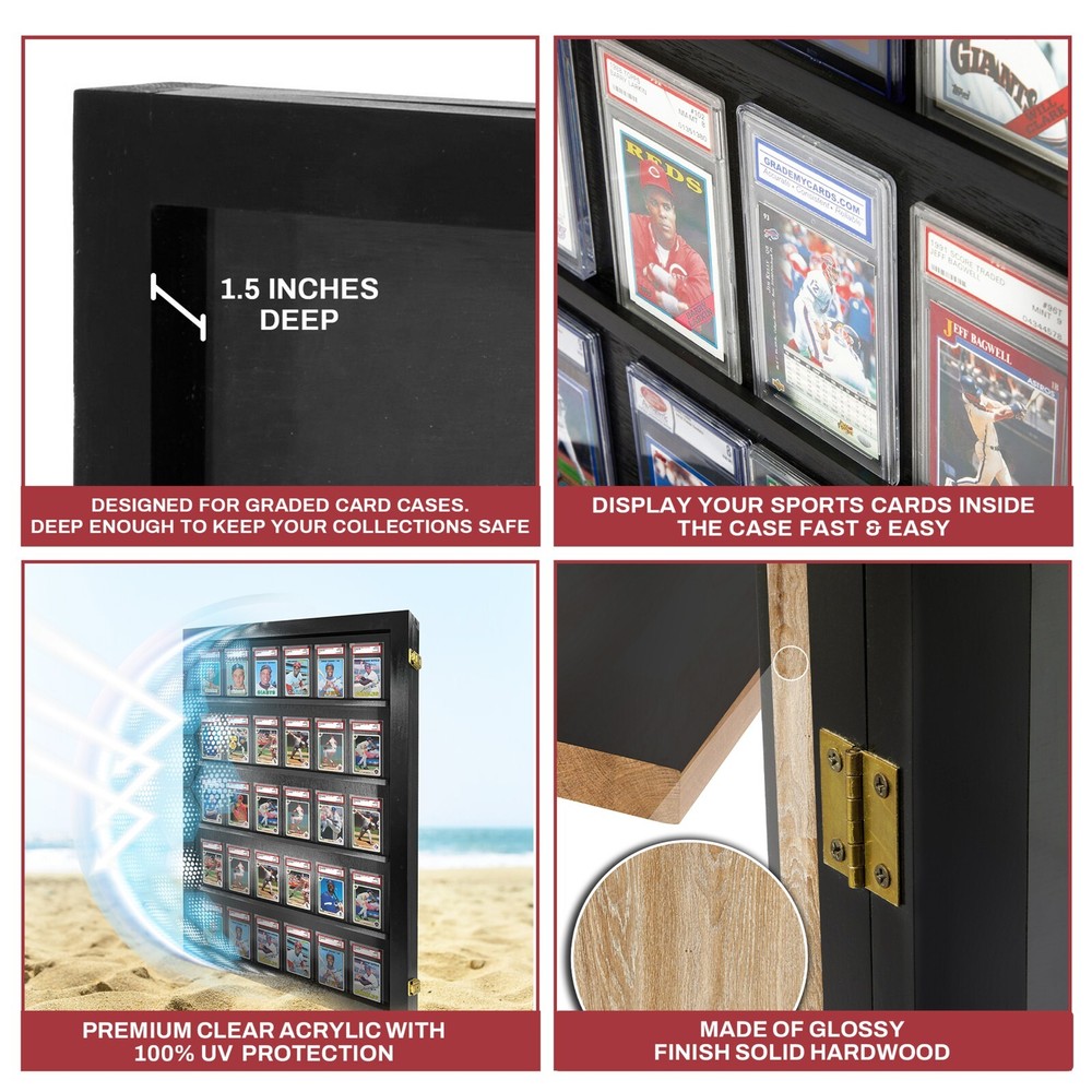 Card Display Case 35 Deep for Graded Cards/ Beckett