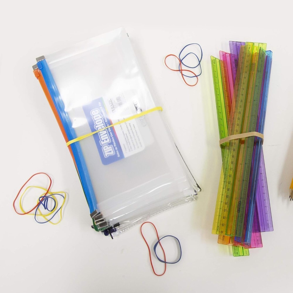 BAZIC Assorted Dimensions 227g/0.5 lbs. Rubber Bands, Multi Color