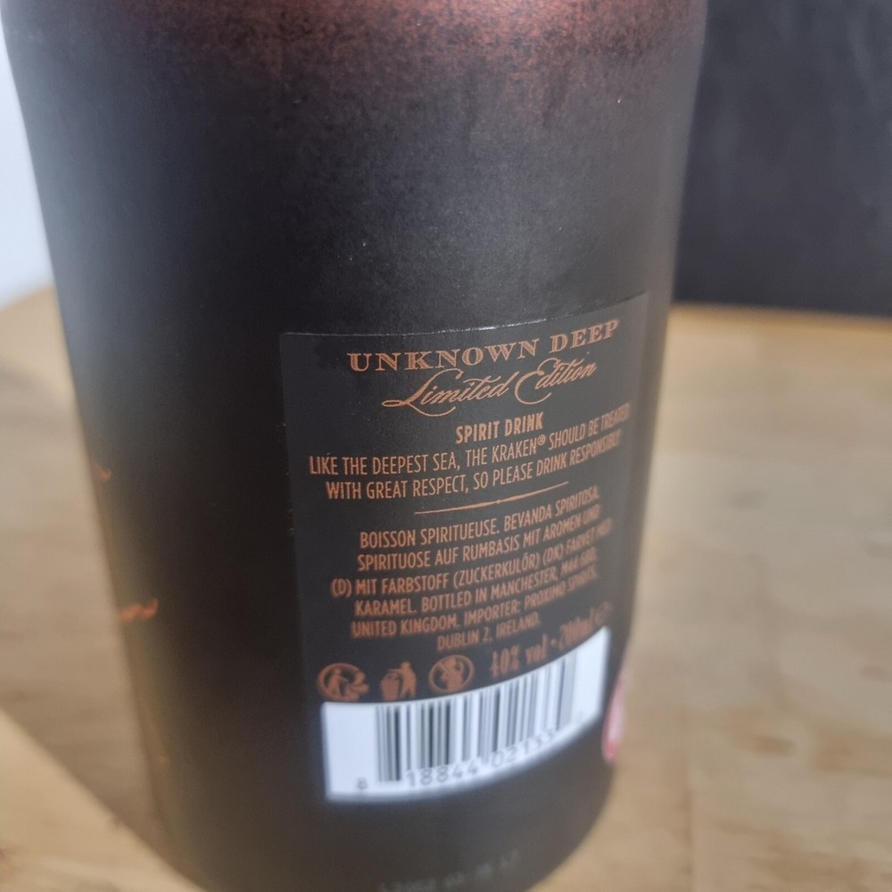 Kraken Unknown Deep #03 Copper Scar Limited Edition Empty Rum Bottle