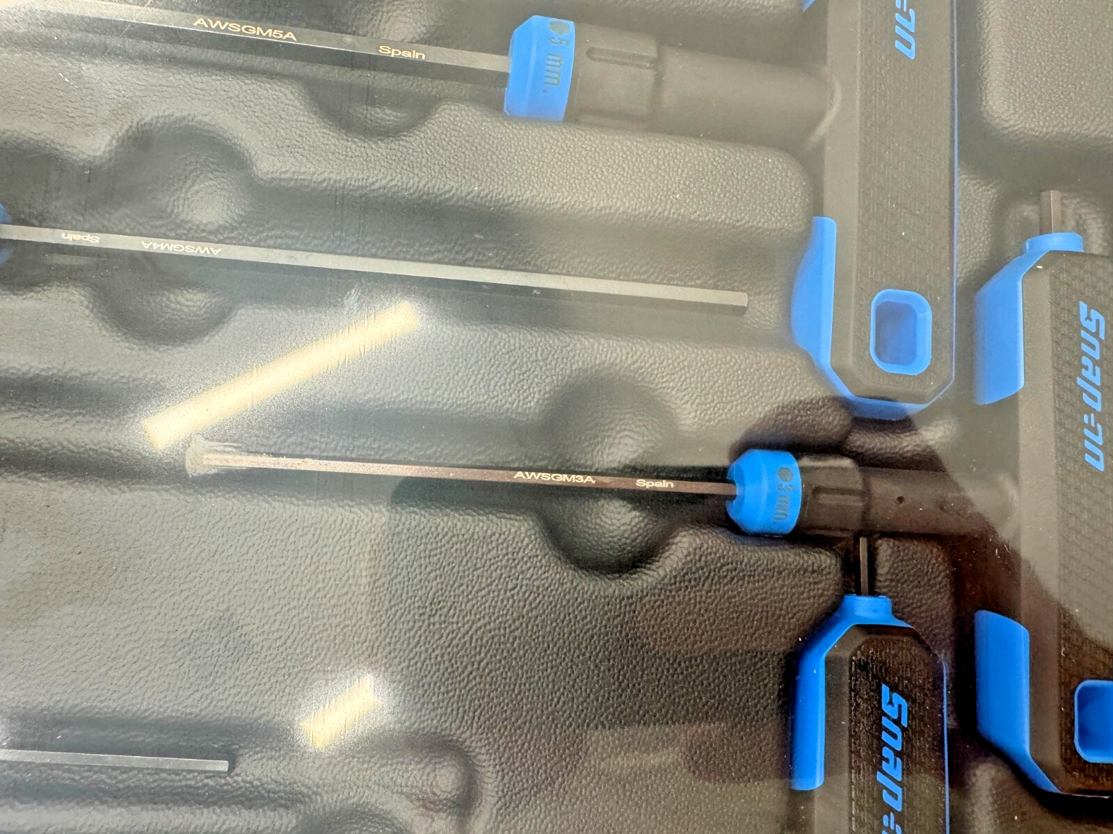 Snap-on Tools SPAIN NEW 8pc Metric SOFT GRIP T HANDLE Hex ALLEN Set AWSGM800A