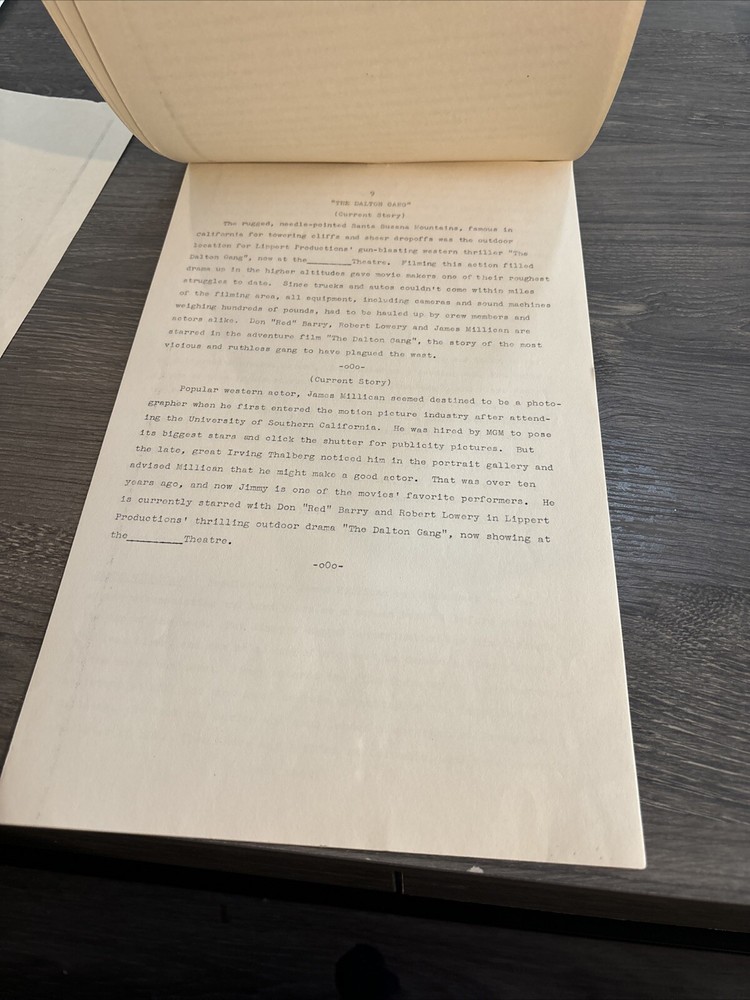 1949 The Dalton Gang Script Not Complete (G)