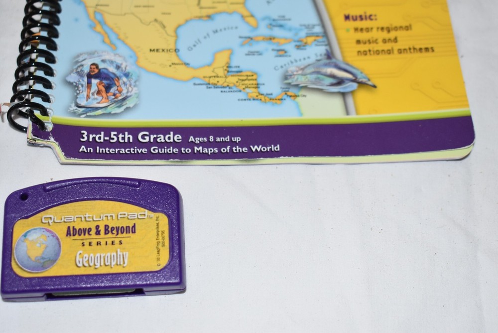 QUANTUM LEAP PAD Electronic Learning System MAGIC SCHOOL BUS + GEOGRAPHY + CARTS