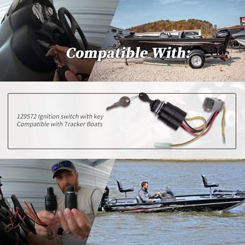 129572 Ignition Switch with Key Compatible with Tracker Boats,Ignition Switch