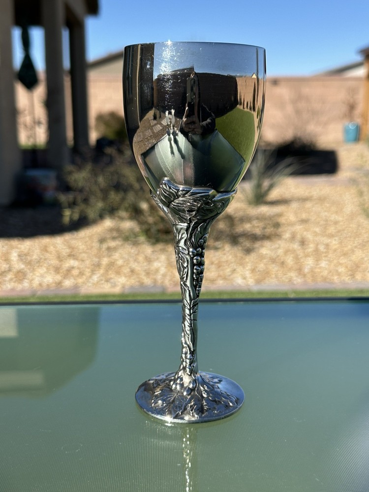 1 Vintage Godinger Silverplate Grape Leaf Vine Wine Goblets Replacement