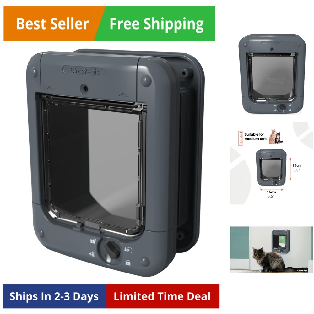 Microchip Activated Cat Flap 360 -  and AVID Compatible, for Small to Medium ...