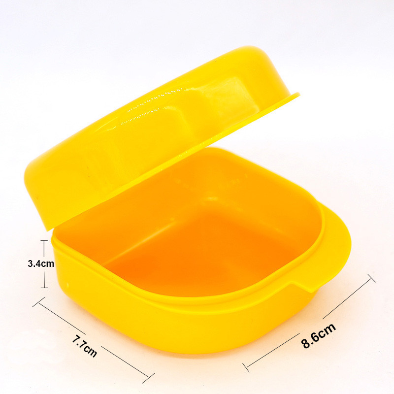 Orange Retainer Case - Protective Storage for Mouthguards Dentures Aligners
