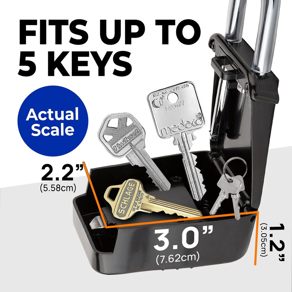 1500 Key Lock Box with Code, Lockbox for Keys Outdoor, Realtor Lock Box for S...