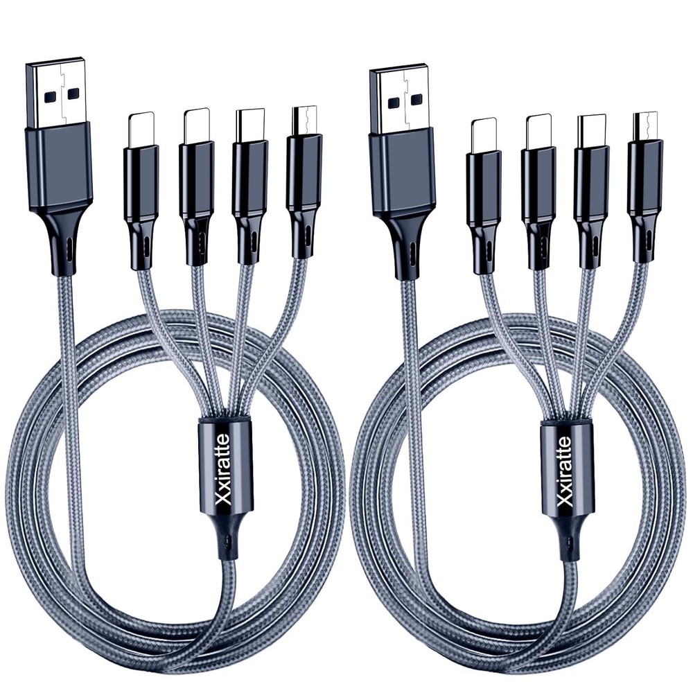 Multi Charging Cable USB Charger Cord - Universal Nylon Braided 4ft, blue