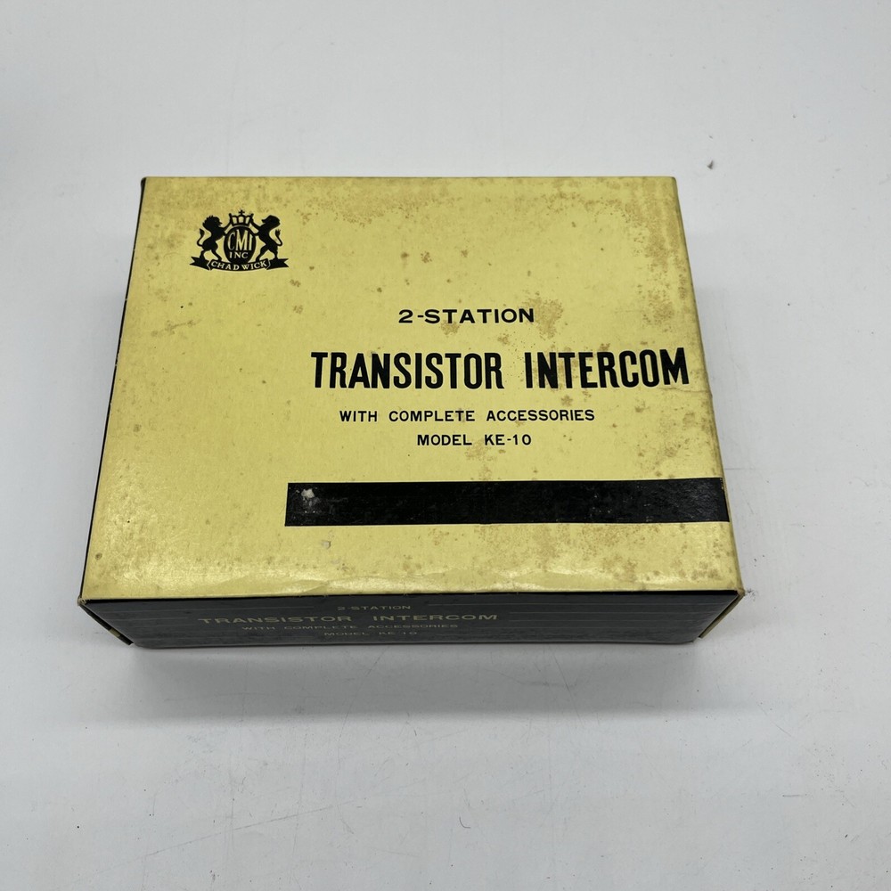 Vintage Chadwick 2-Station Transistor Intercom Model KE-10 NOS