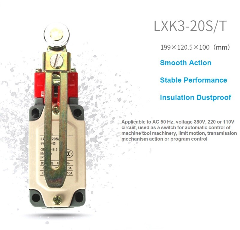 Stroke Limit Switch LXK3-20 1NO 1NC Momentary Micro-Motion Adjustable Roller Arm