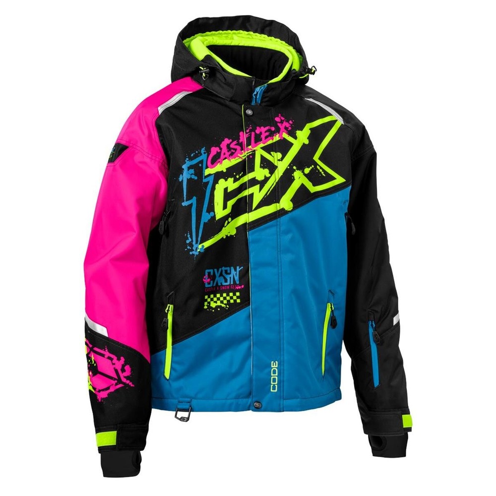 Castle X Process Blue/Pink Glo/Hi-Vis Code G5 Jacket 3455309L