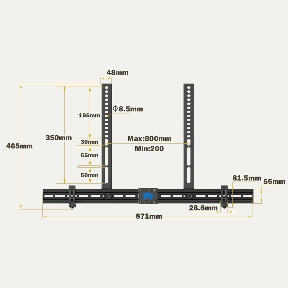 TV Soundbar Bracket with Solid Locking Mechanism