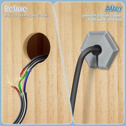 4 PCS Cable Routing Kit Compatible with Starlink Ethernet Cable Rubber