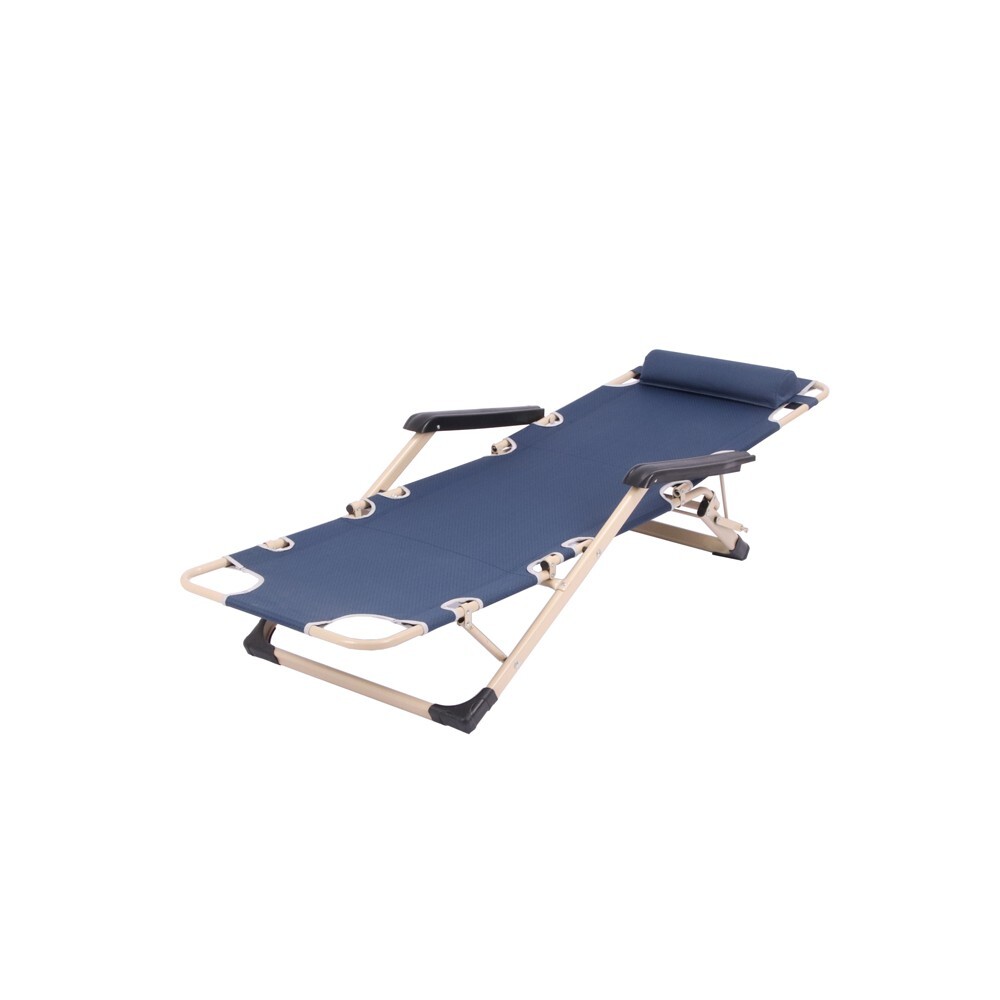 200kg (441lbs) Portable Single Folding Bed Deck Chair Adjustable Multi-function