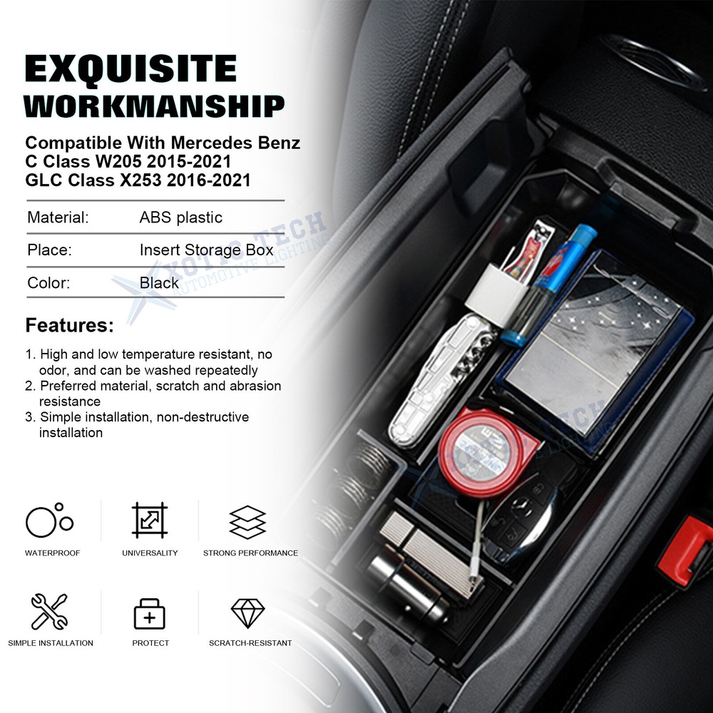 Console Container Tray Secondary Storage Box Insert For Mercedes C GLC Class 15+
