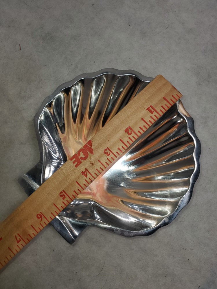 Silverplate Scallop SeaShell Trinket Soap Candy Condiment Dish Beach Table Decor