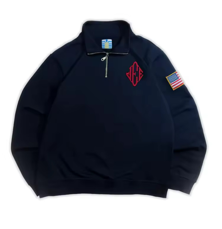 Epstein Quarter Zip Navy Blue Sweatshirt Retro Y2K