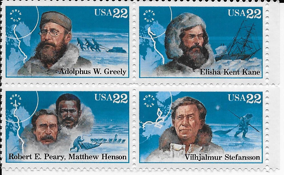 US Scott 2220-23, 1986, Polar Explorers, Block of 4, OG, NH