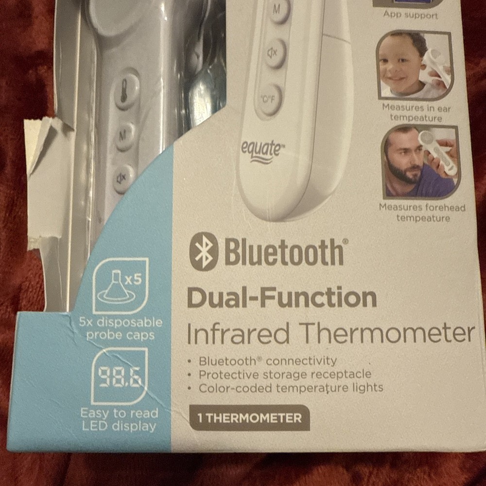 Equate Bluetooth Dual-Function Infrared Thermometer, Forehead and Ear Mode