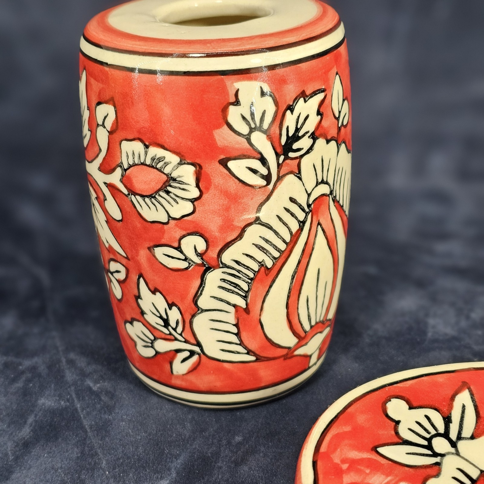 bathroom accessories Hand Painted Ceramic Tooth Brush Soap Drinking Cup India