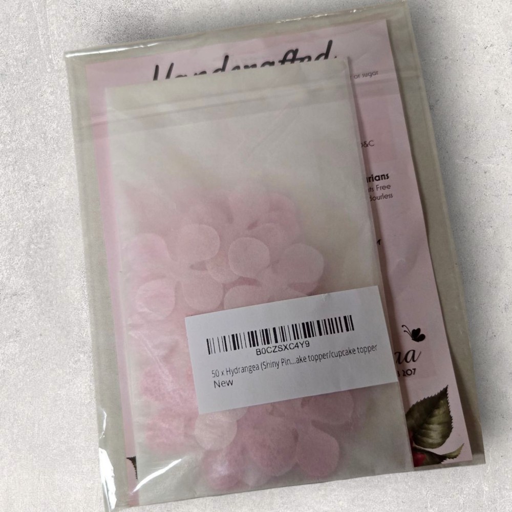 50x edible Hydrangea pink cake topper