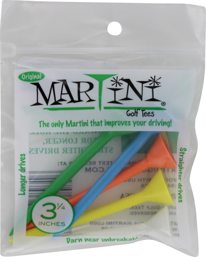 Martini Golf 3 1/4 Multi Five Pack MultiColor Golf Tees New