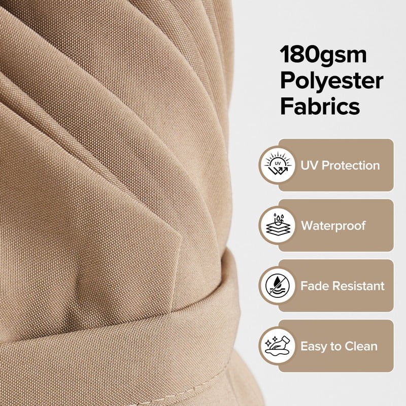 10 FT 3-Layer Solar Patio Umbrella, 32 LED Lights Market Umbrella