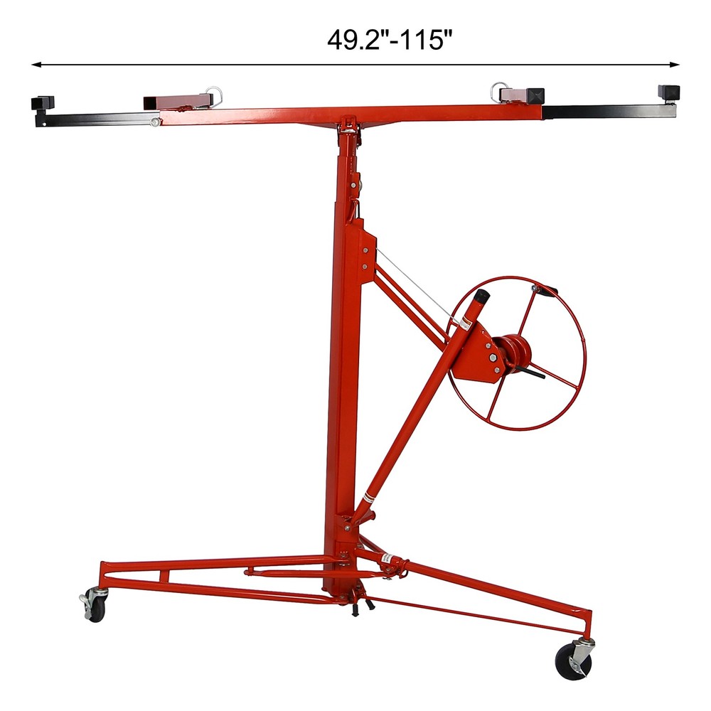 Drywall Rolling Lifter Panel Hoist Jack Lifter 13 Ft w/ Lockable Wheels NEW