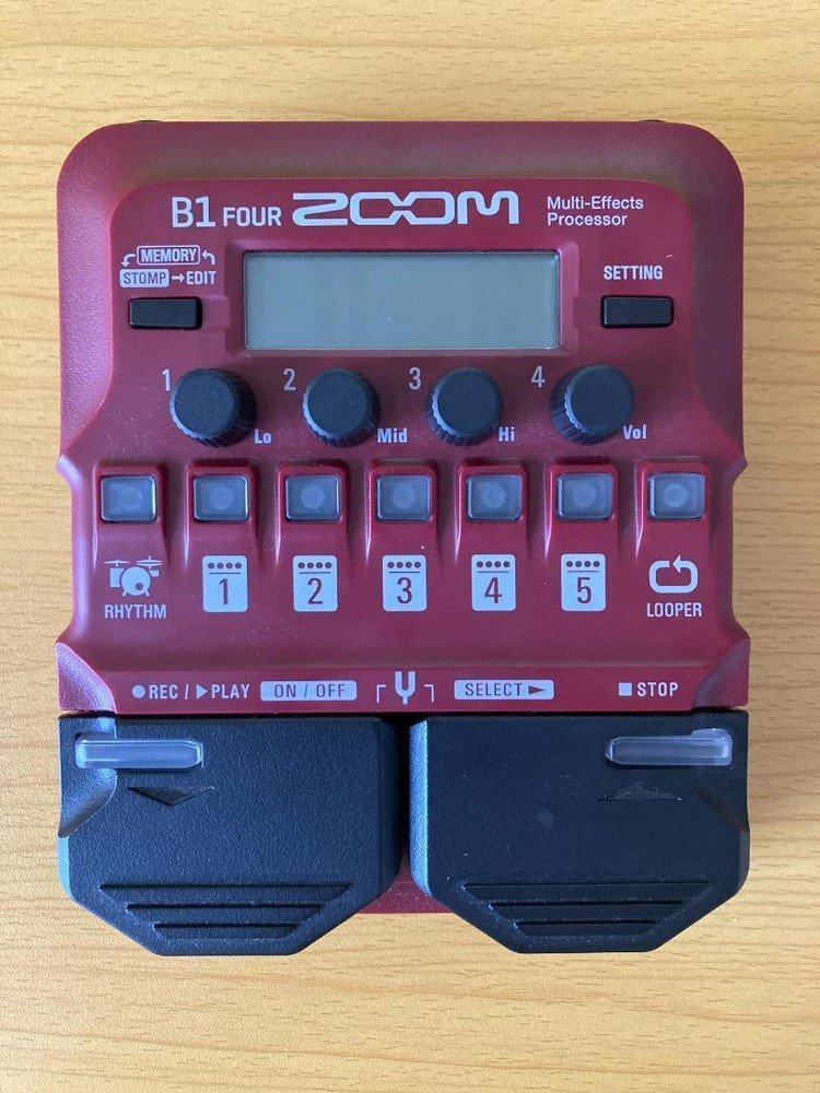 Zoom B1 FOUR Multi Effects Processor for Bass Guitar Red 50 patches Tested Work