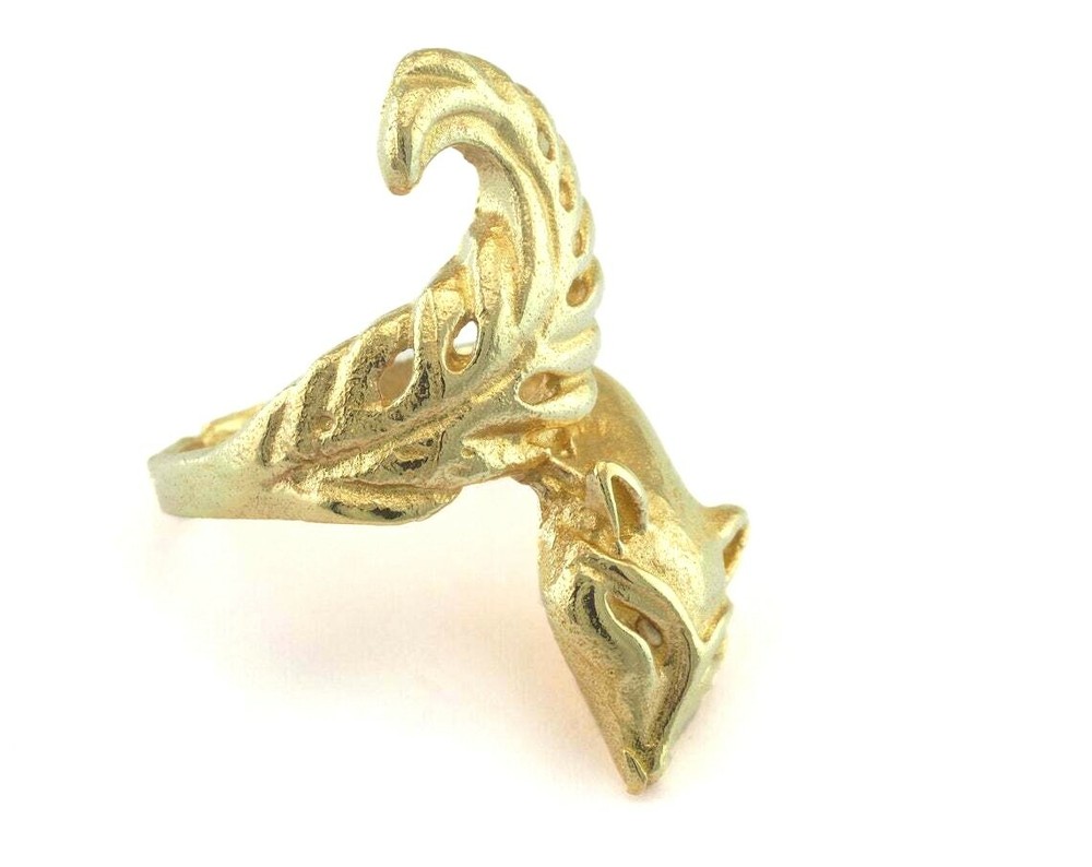 Fox Adjustable Ring Raw Brass (16mm 6US inner size - Adjustable ) OZ3220