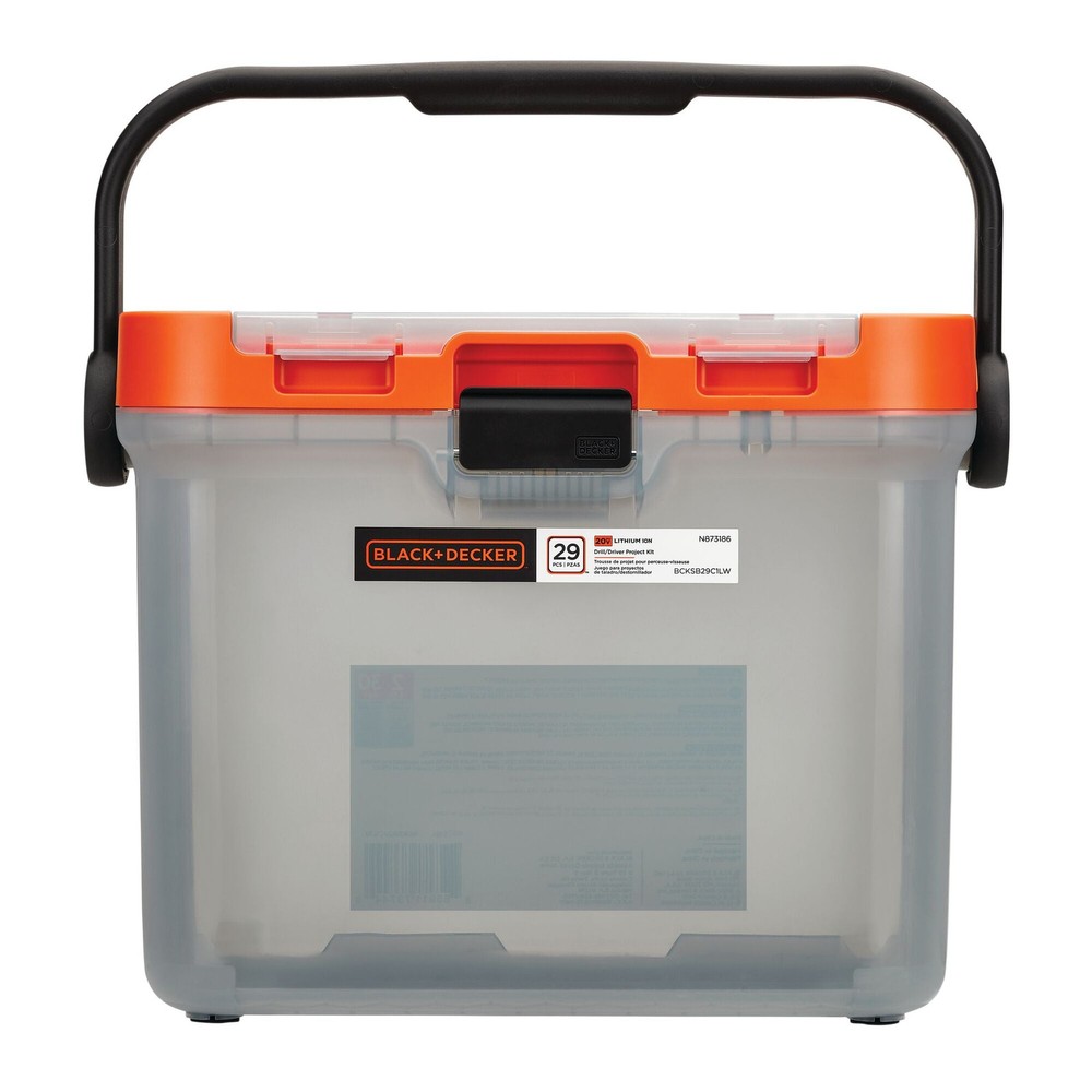 BLACK+DECKER 20v 29PC PK in Translucent Tool Box - BCKSB29C1