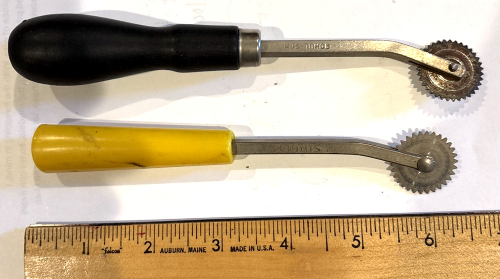 2 Vintage Leather Stitch Marking Tool/Pattern Tracing Wheels