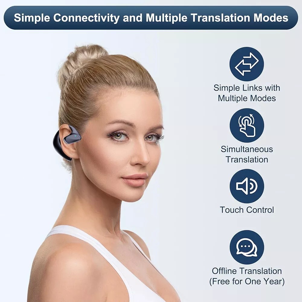 144 Language Translator Earbuds Wireless Bluetooth M8 Two Way Translator Device