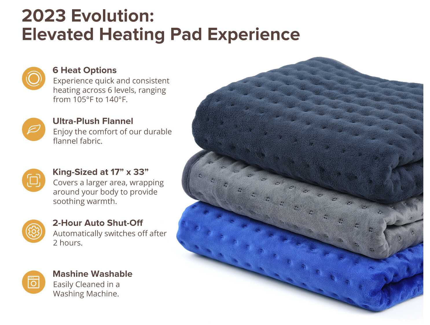 Heating Pad for Back Pain Relief, 33'' x 17'' XXXL Electric Heating Pad for Neck