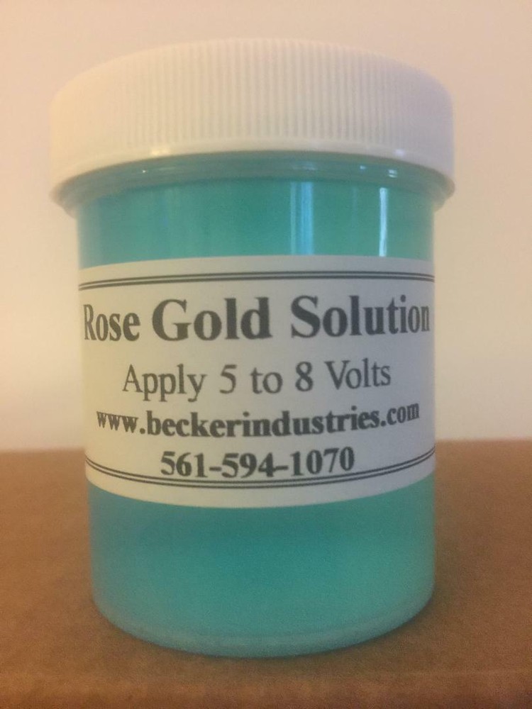 4oz ROSE GOLD SOLUTION, For Gold plating, Electro plating, INDUSTRIAL GRADE