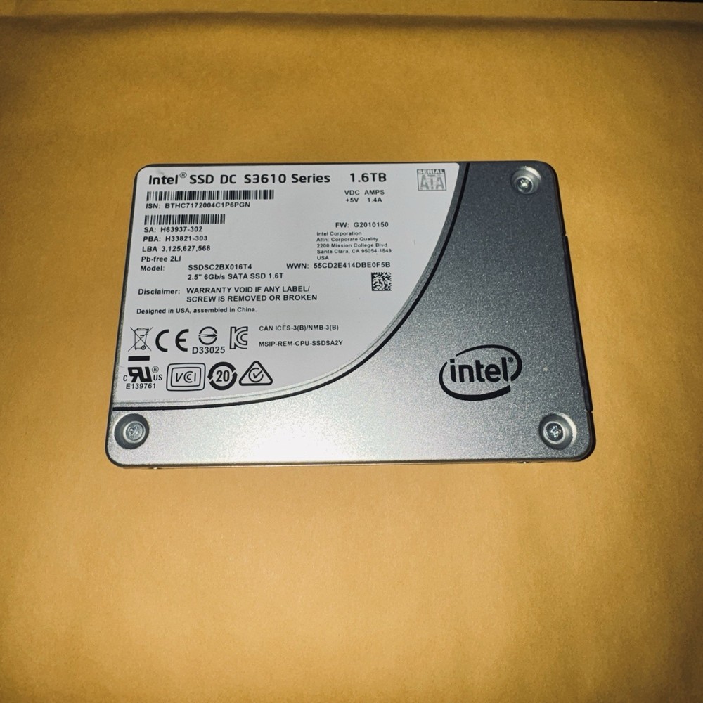 Intel SSDSC2BX016T4 1.6TB SSD DC S3610 6Gbps 2.5'' Solid State Drive
