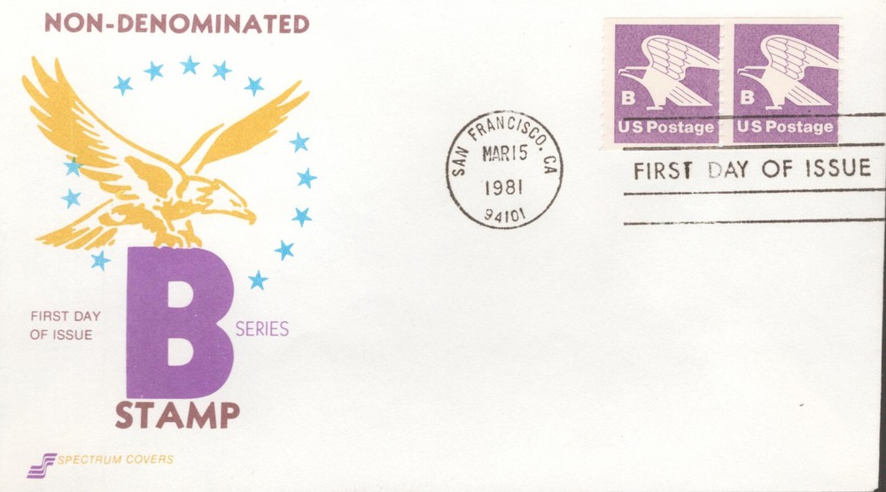 1981 FDC - Scott# 1820 - "B" Rate Coil Issue - Spectrum Cachet