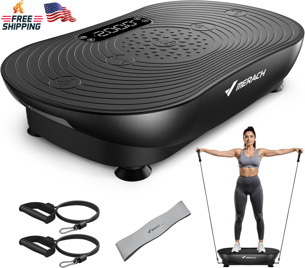 MERACH Vibration Plate Exercise Machine, Vibrating Platform for Lymphatic Draina