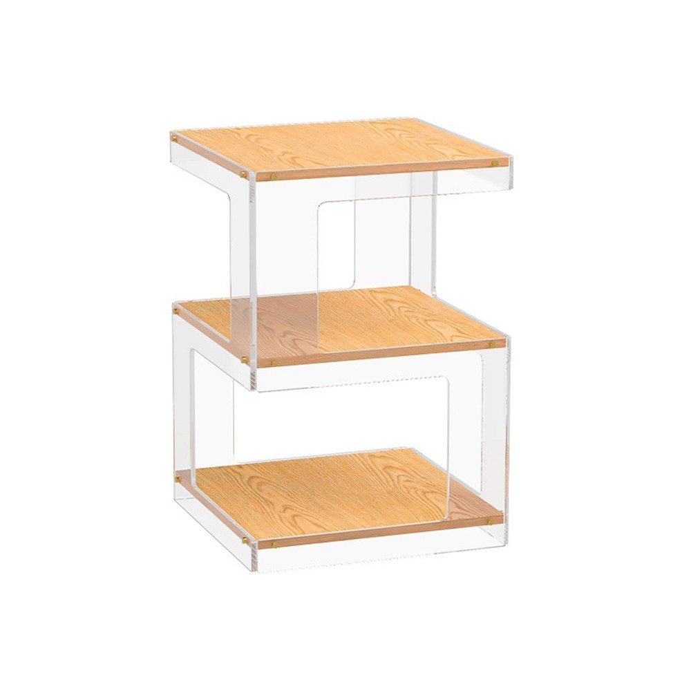 Acrylic Storage Cabinets Sidetable Nightstand Bedroom Bedside Table Organizer US