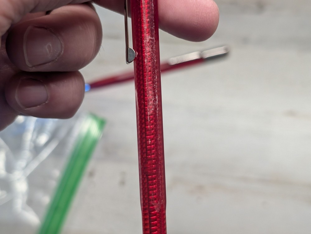 2 Vintage Scripto Red Translucent Twist Mechanical Pencil Pair