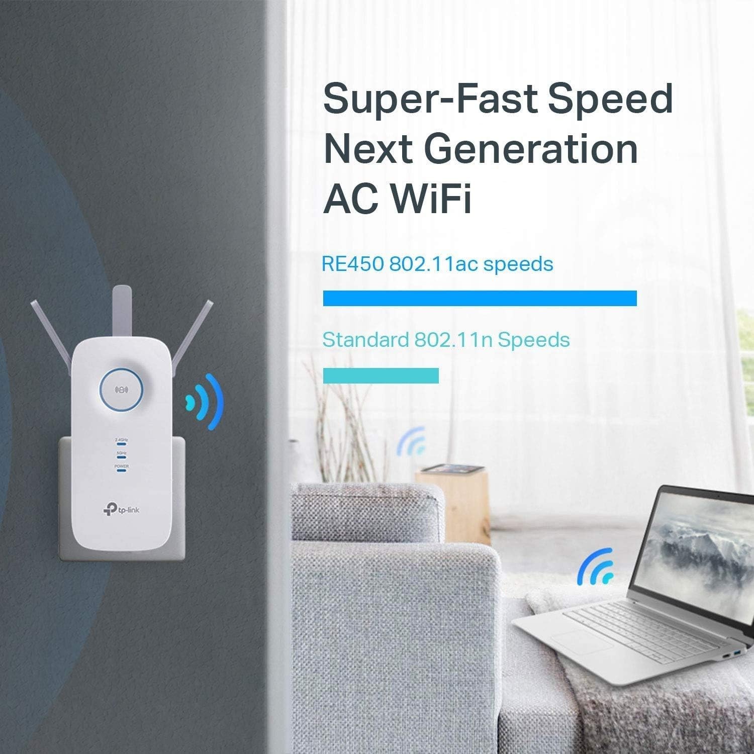 TP-Link WiFi Range Extender Repeater AC1750 Dual Band RE450 Internet Booster