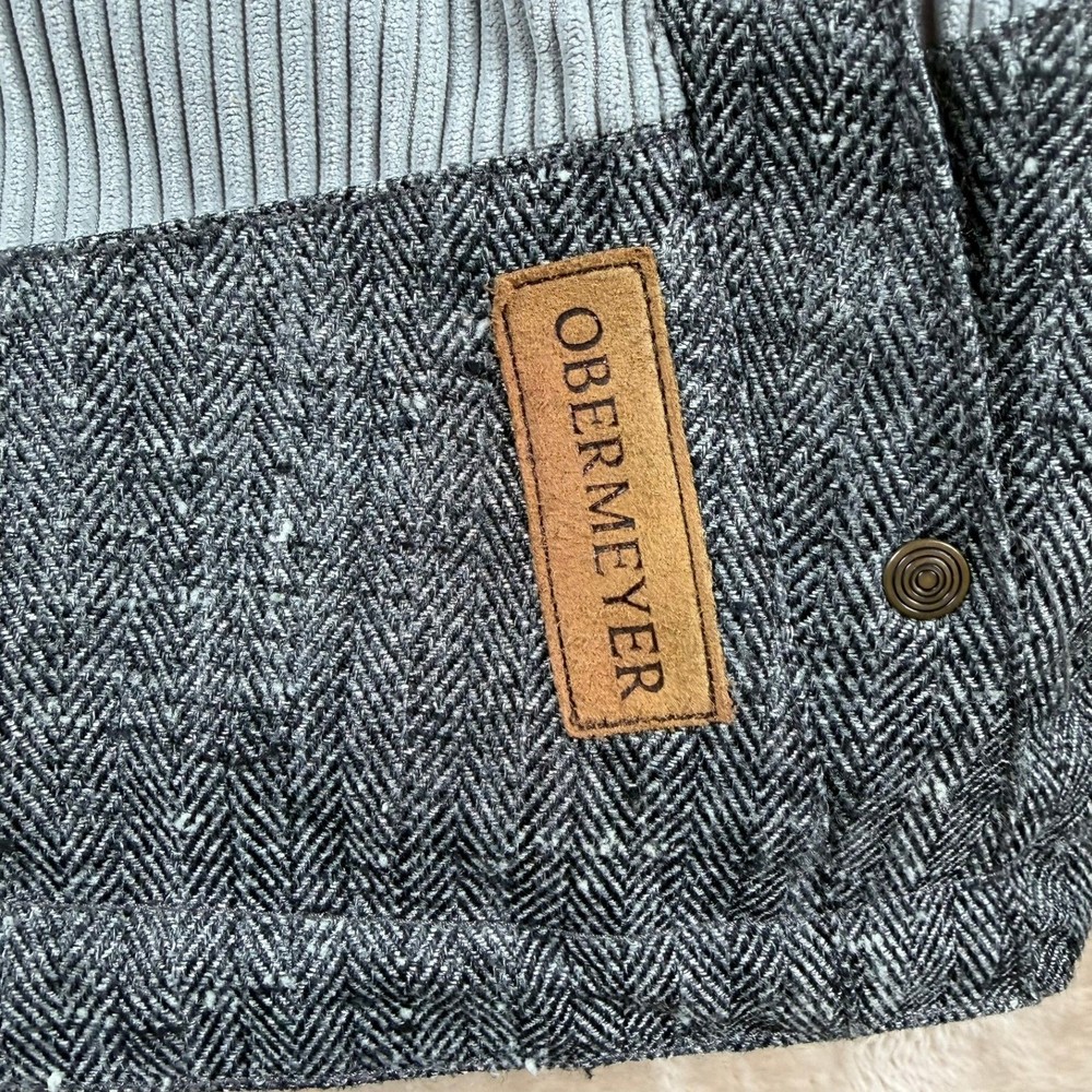 Obermeyer Ripper Ski Jacket Grey Herringbone Corduroy Patchwork 16J Gorpcore
