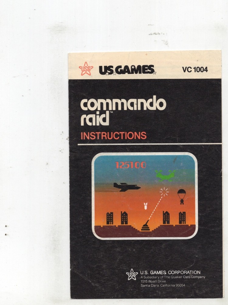 Commando Raid Atari 2600 MANUAL ONLY Authentic NO TRACKINzG