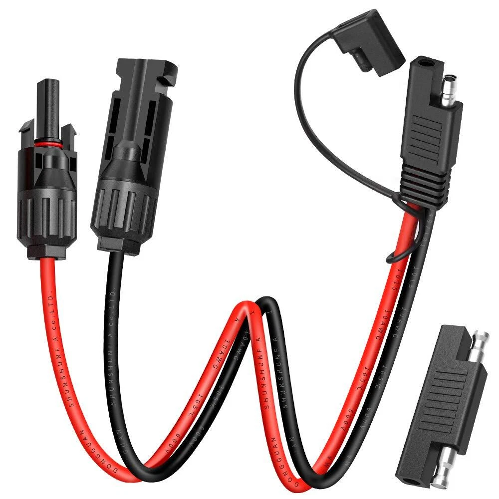 2x Solar Panel Extension Cable 2FT 10AWG SAE to SAE Polarity Reverse Adapter HOT