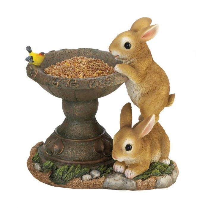 Bunny bird feeder