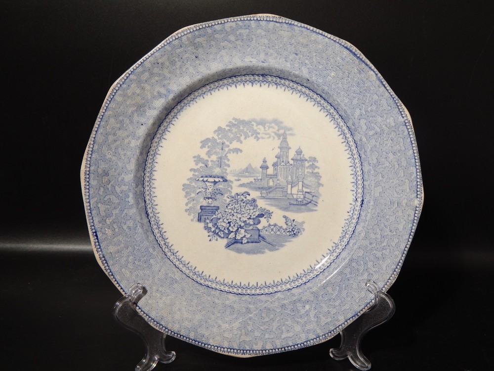 Antique Georgian Ironstone Transferware Plate, E. & G. PHILLIPS Marine Pattern