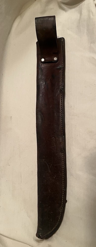 Vintage Leather 20" Machete Sheath Signed LEITZ