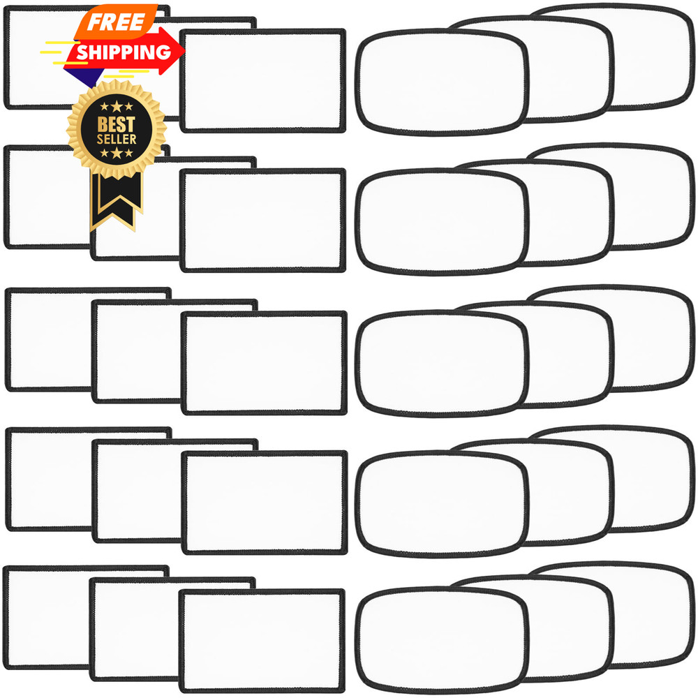 30 PCs Sublimation Patches - Iron On 30 pcs, Rounded Rectangle &